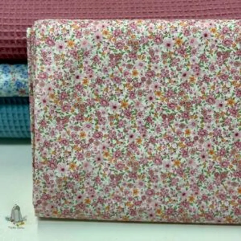 Muestra de tela Floral Rosa