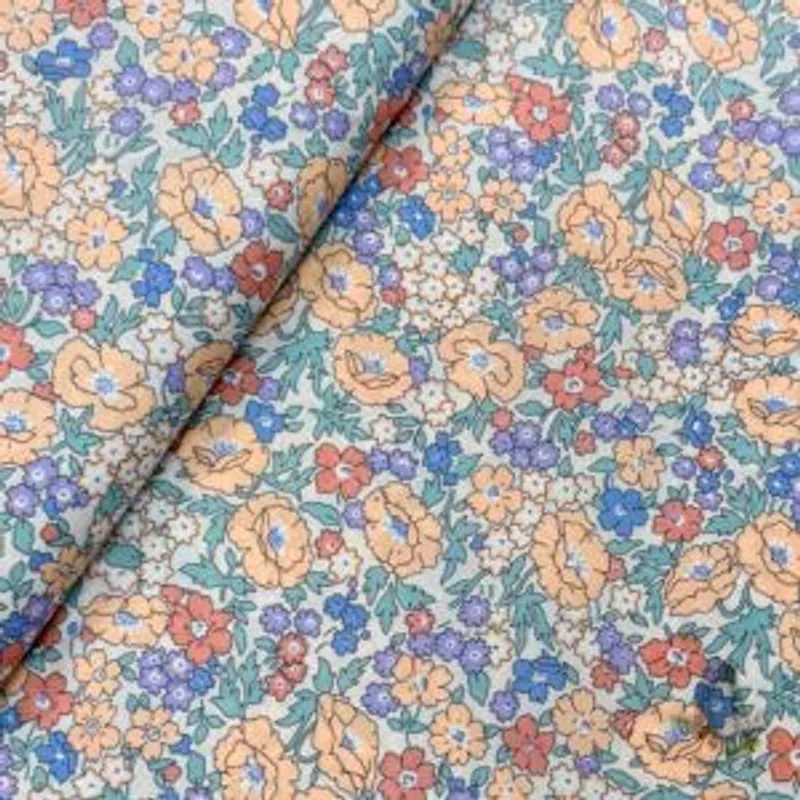 Muestra de tela Flores Grandes Coral