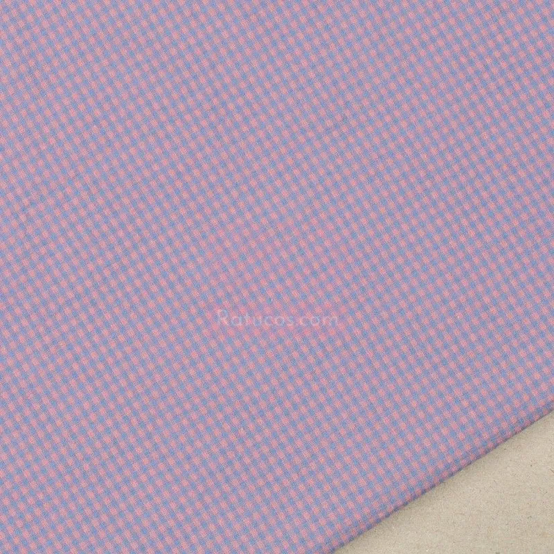Muestra de tela Vichy 2 cm Índigo Bicolor Seersucker