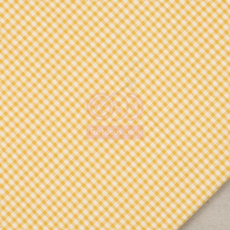 Muestra de tela Vichy 3 cm Amarillo
