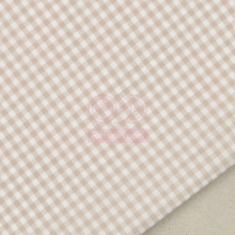 Muestra de tela Vichy Seersucker Beige